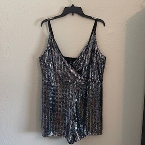 Sequin disco plus romper